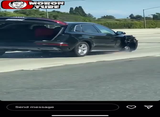 Video :A driver stops her as she keeps driving on her brake disc